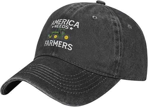 Vista 2 de American Farmer Hat America Needs Farmers Gorra Mujer Gorra De Béisbol Lindo Gorra Negro, Negro -, Talla única