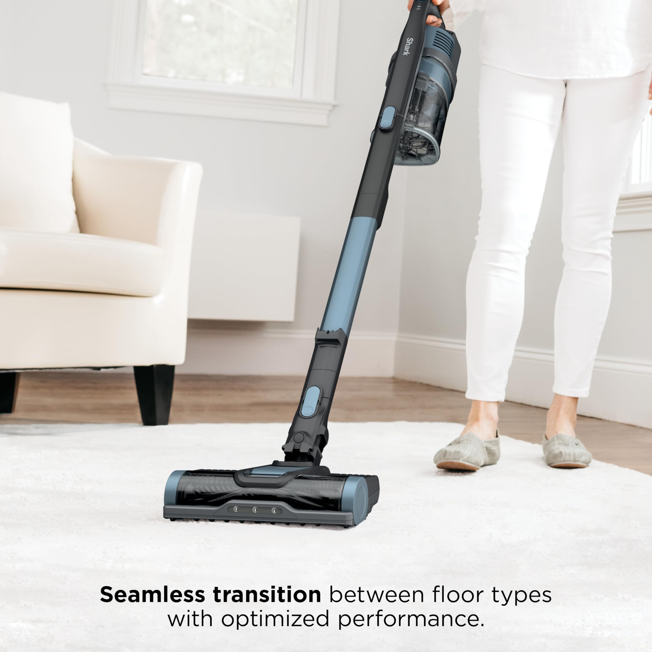 Shark | Pet Cordless Vacuum Cleaner | LED Headlights | Removable Handheld Vacuum for Pet Hair | Crevice Tool & Pet Multi-Tool Included | 40min Runtime | For Carpet & Hard Floors | Grey | IX141: Stick