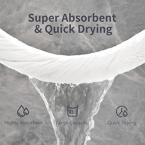 Miniatura 4 de Juego de 4 toallas de baño extra grandes de 35 x 70 pulgadas, toallas de baño negras para adultos, toalla de baño de microfibra de 21.16 ozm, secado