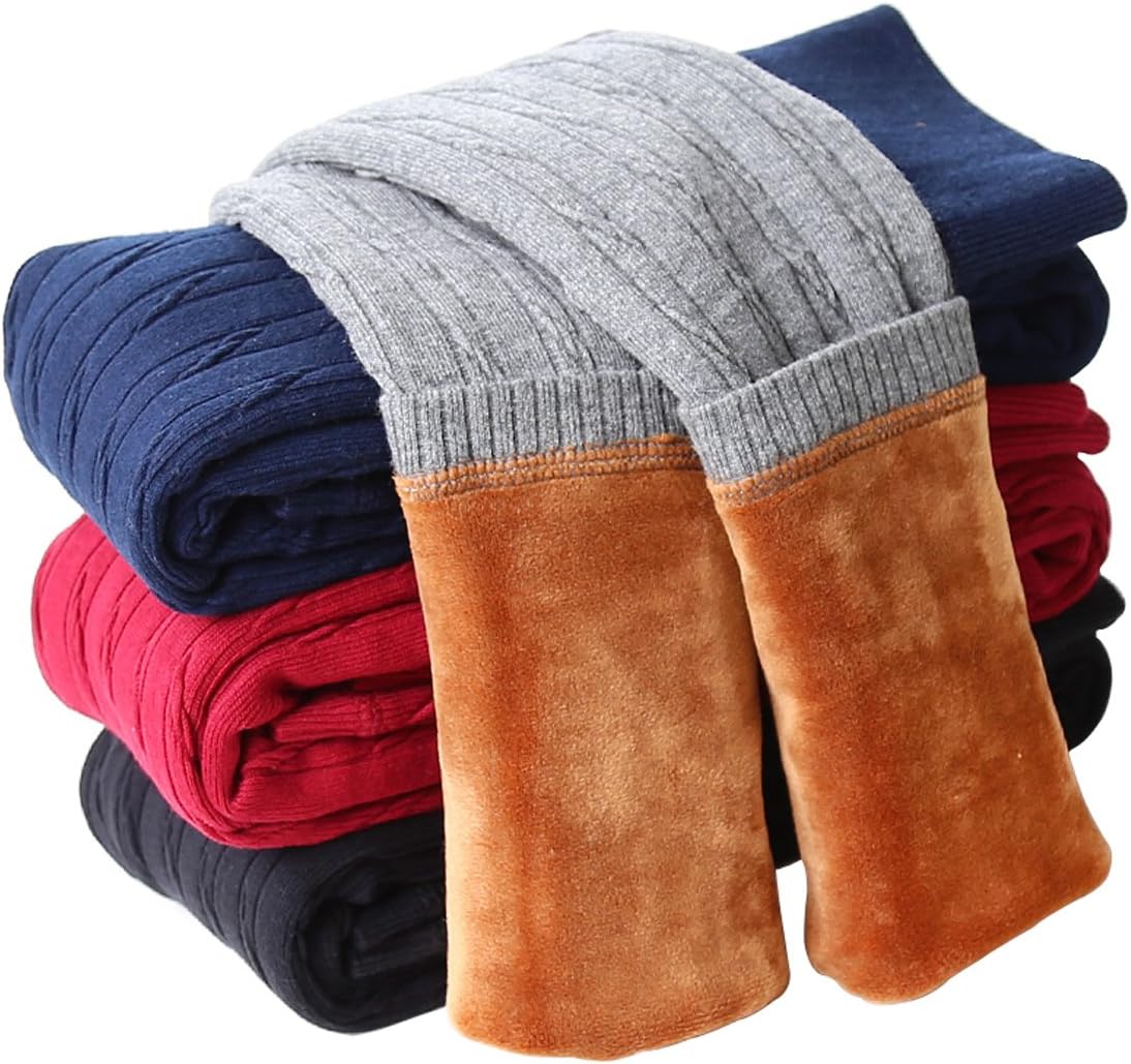 Tengo Girls Winter Thick Leggings Fleece Lined Warm Kids Leggings Pants