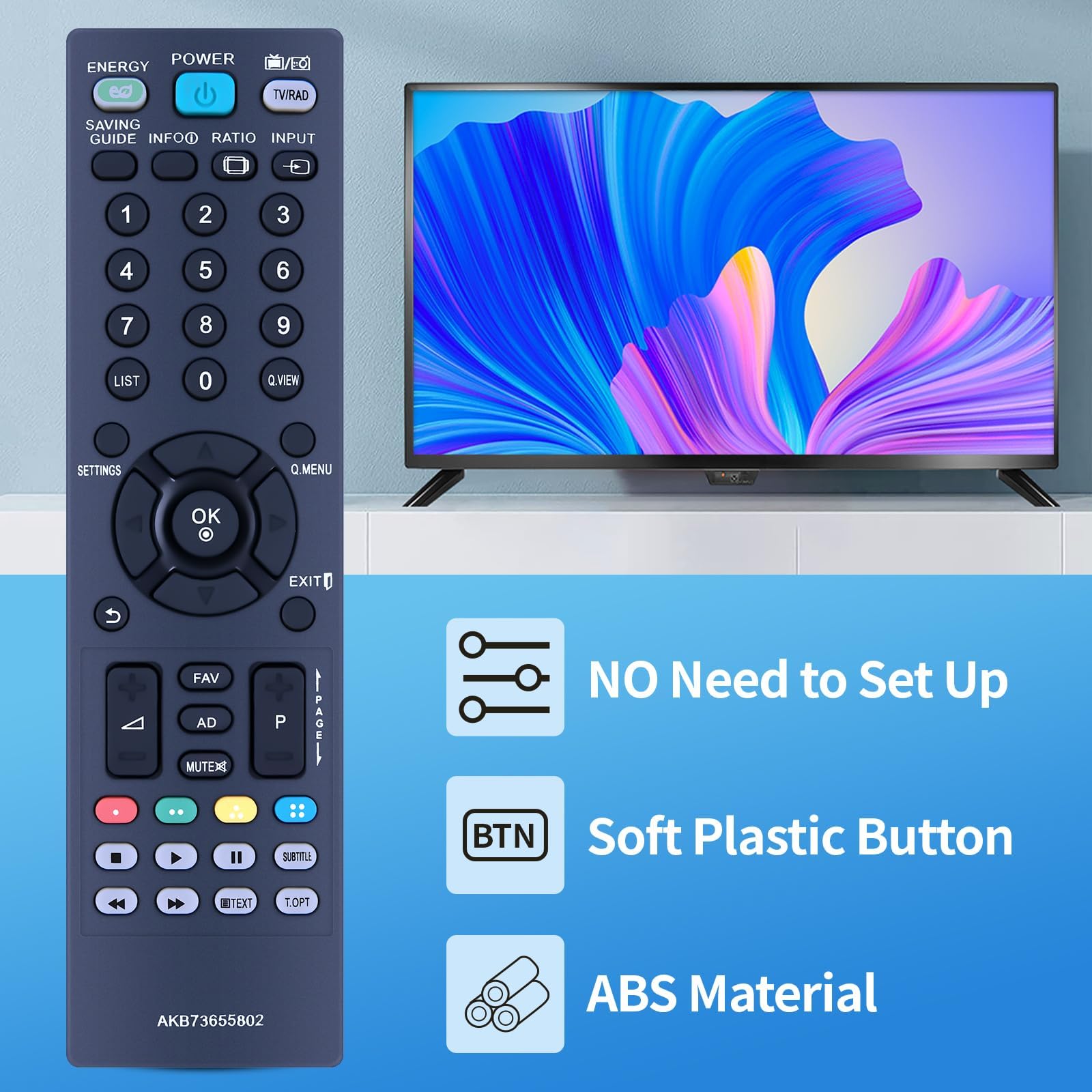 Ersatz-Fernbedienung AKB73655802 Für LG LED/LCD TV – Kompatibel Mit Vielen Modellen, Inkl. 1 Jahr Garantie