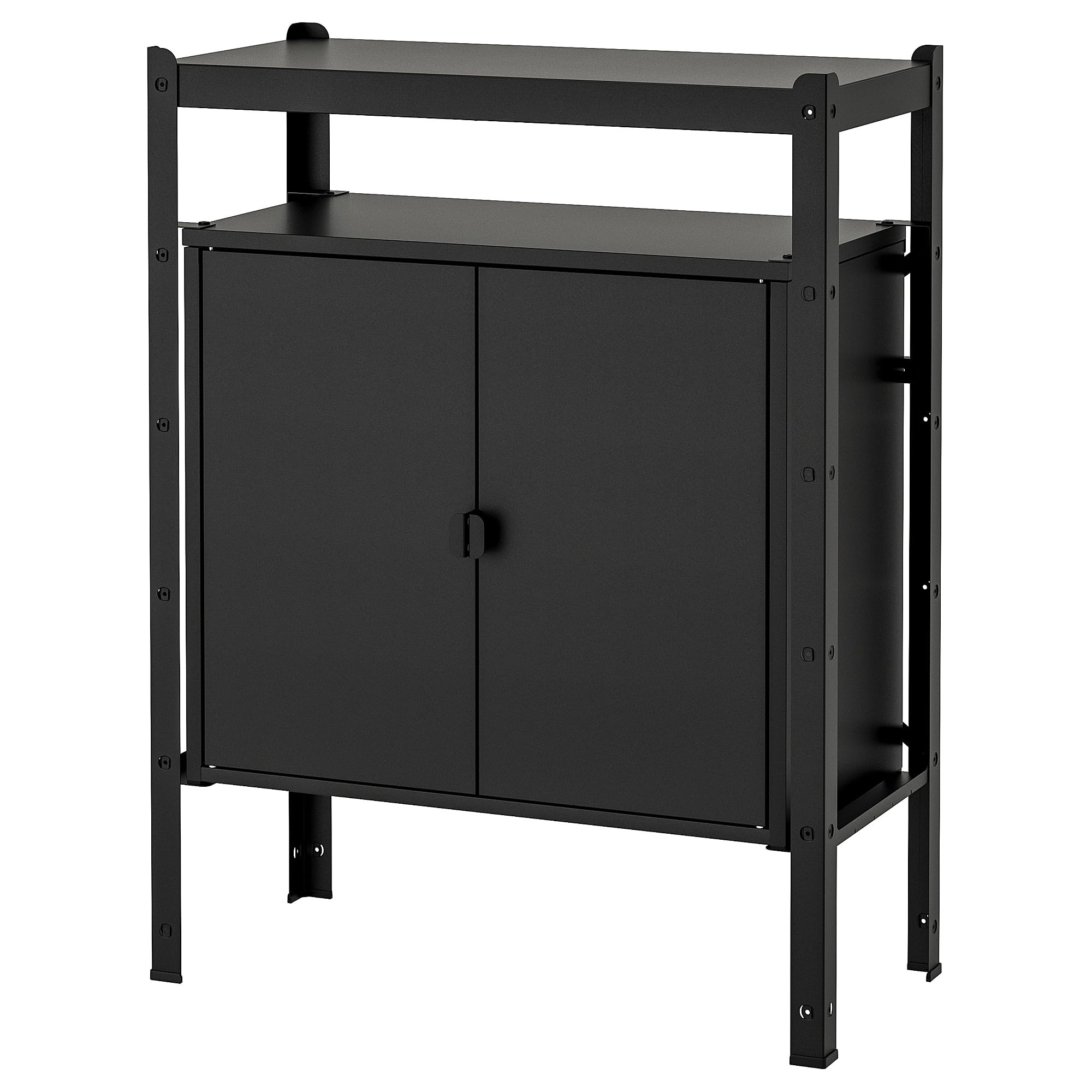 BROR Étagère avec armoires noir 85x40x110 cm pour optimiser le rangement de votre maison