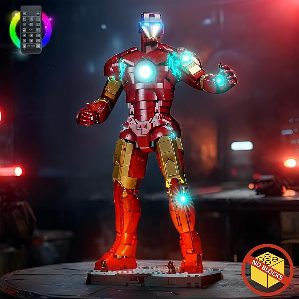 Kit d'éclairage LED compatible avec Lego 76344 Iron Man Mark 3 Collectors' Edition (pas de modèle), kit d'éclairage décoratif compatible avec Lego Iron Man Mark 3 Collectors' Edition - 4
