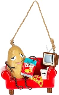 Ganz Couch Potato Ornament, Resin, 3.38 Inches Width, 2.88 Inches Height, Multicolor