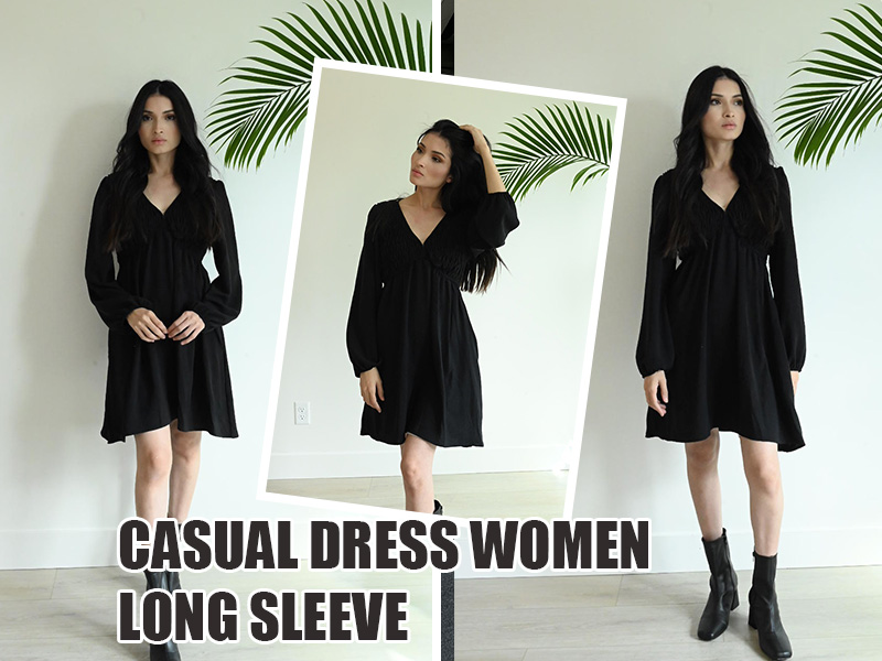Women's Formal Mini Dress Velvet Women's Velvet Babydoll Dress  Long  Sleeve V-Neck A-Line Flowy Mini Dress  Elegant Fall Casual Dress 2025 Fall  Dress