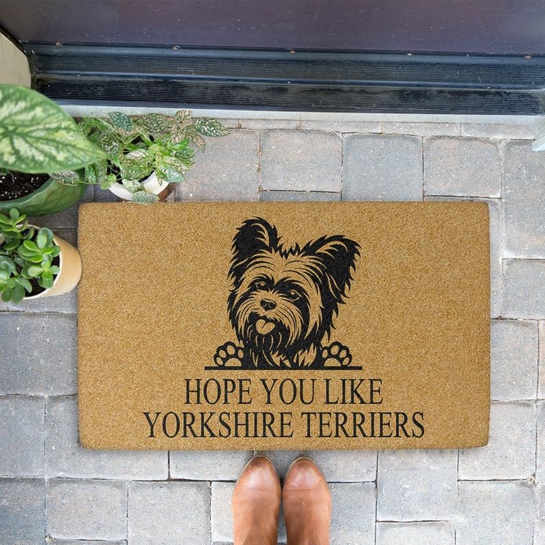 Tapis de bienvenue Yorkshire Terrier paillasson d'entrée imprimé pour amoureux de chiens