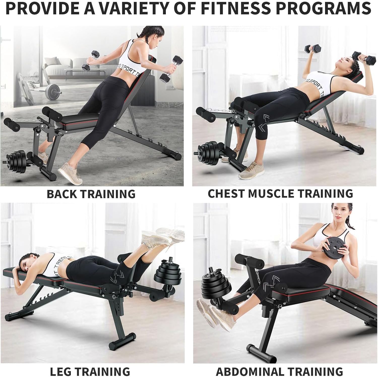Panca pesi Regolabile per Palestra Domestica | Fitness Pieghevole con Leg Extension E Leg Curl Multifunzione Schienale, Carico Massimo 200 kg