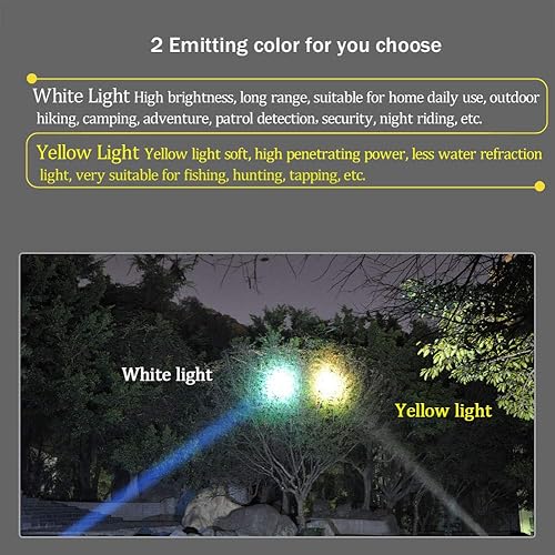 Miniatura 5 de Coon - Luz de caza súper brillante, recargable, ergonómico, LED, linterna con fuente de alimentación, linterna impermeable para acampar al aire