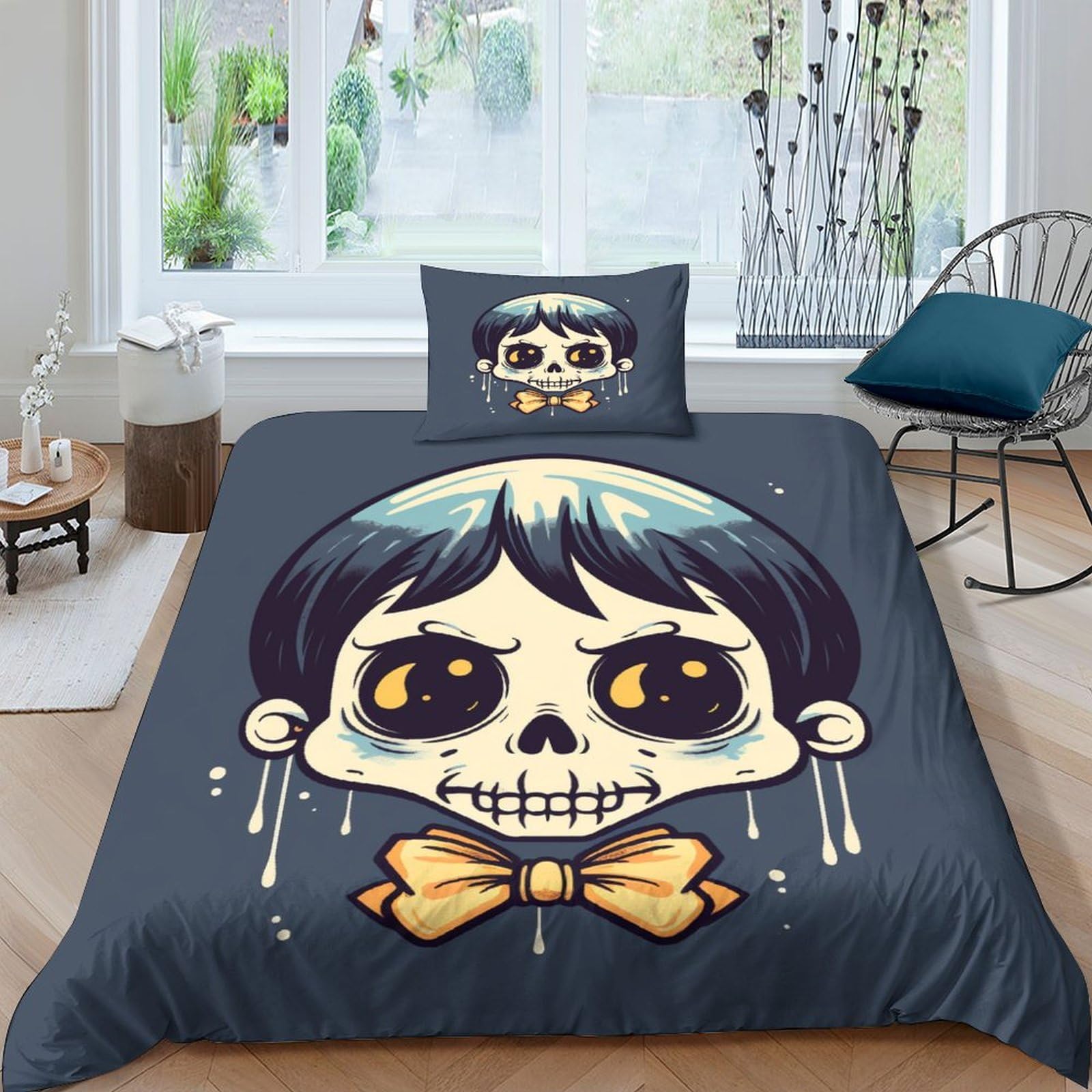 Art le Squelette Parure de Lit Chambre Ado Design Tridimensionnel 3D