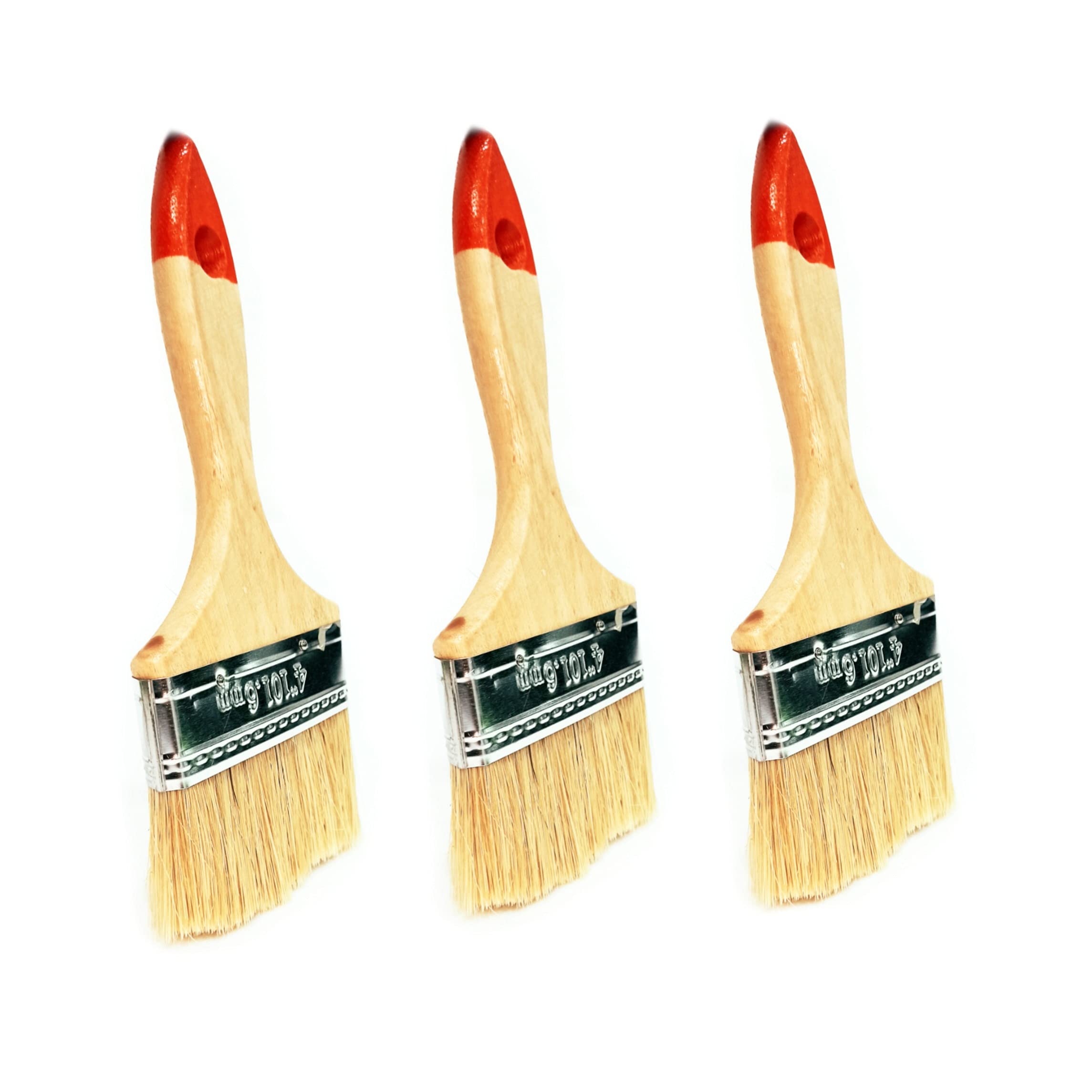 DARIT Set of 1, 1.5, 2, 2.5, 3,4 Inches Bristle Paint Brush Set Chip Paint Brushes Treated Wood Handle Paint Brush, Professional Brush Set, Trim Paint Brush for Wall Furniture Fence Crafts (1) 1