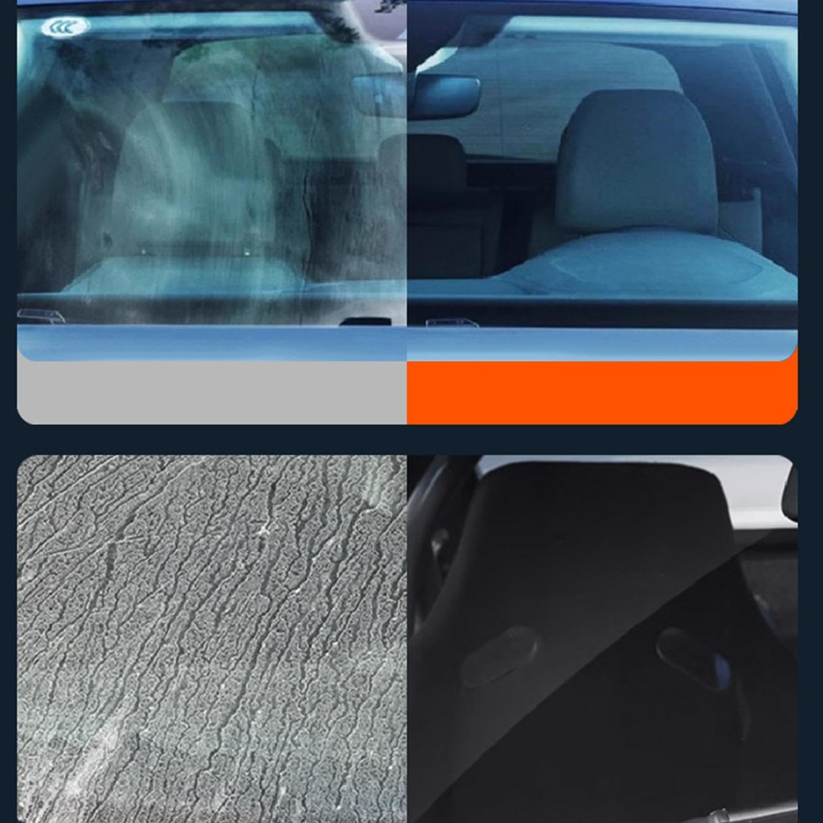 Quitapelícula para cristales coche Cepillo Limpiador Con Mango Largo | Limpiacristales 150 ml Precargado + 120 ml Recarga para conducción clara y espejo retrovisor