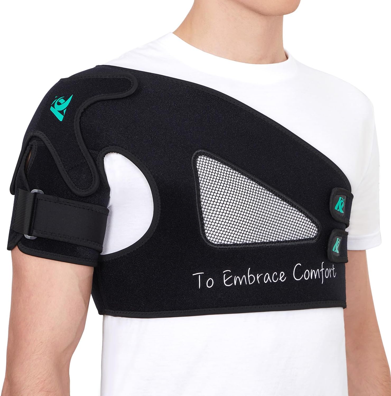 KDShoulder Support Brace: Shoulder Stability Brace for Torn Rotator Cuff, AC Joint Pain Relief, Dislocation, Tendonitis, Arthritis - Shoulder Braces for Men/Women with X-Strap Support System