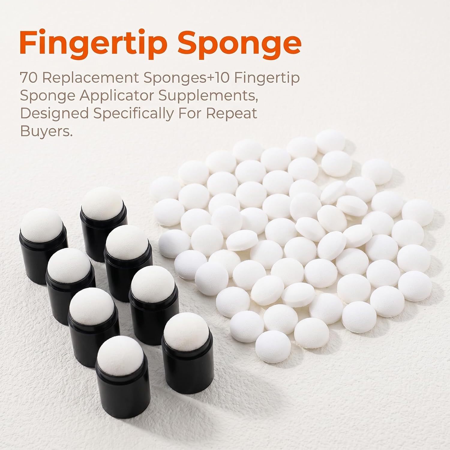 80 PCS Finger Sponges Daubers, 10 Finger Daubers + 70 Replacement Sponges