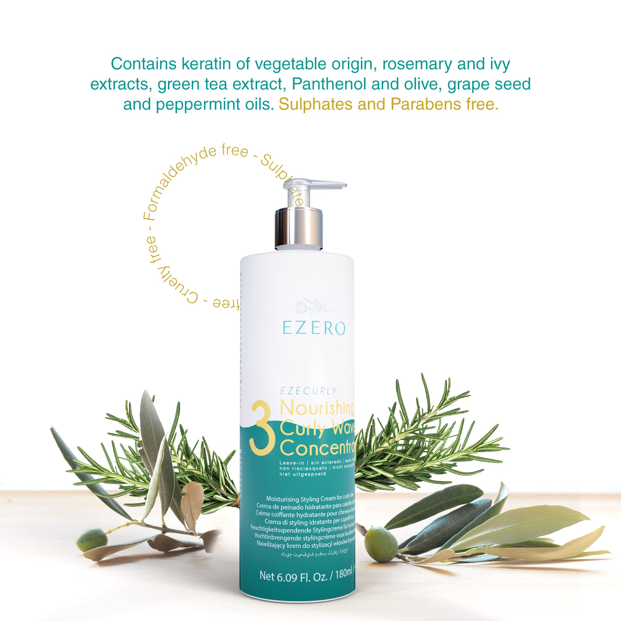 Ezero Leave In Conditioner Curly Hair Fr Haare Locken - Curly Hair Product  - Curly Girl Methode Produkte - Efeu Und Grntee-extrakt, Panthenol,  Oliven, Traubenkern Und Pfefferminzl - 180 Ml : Amazon.de: Kosmetik