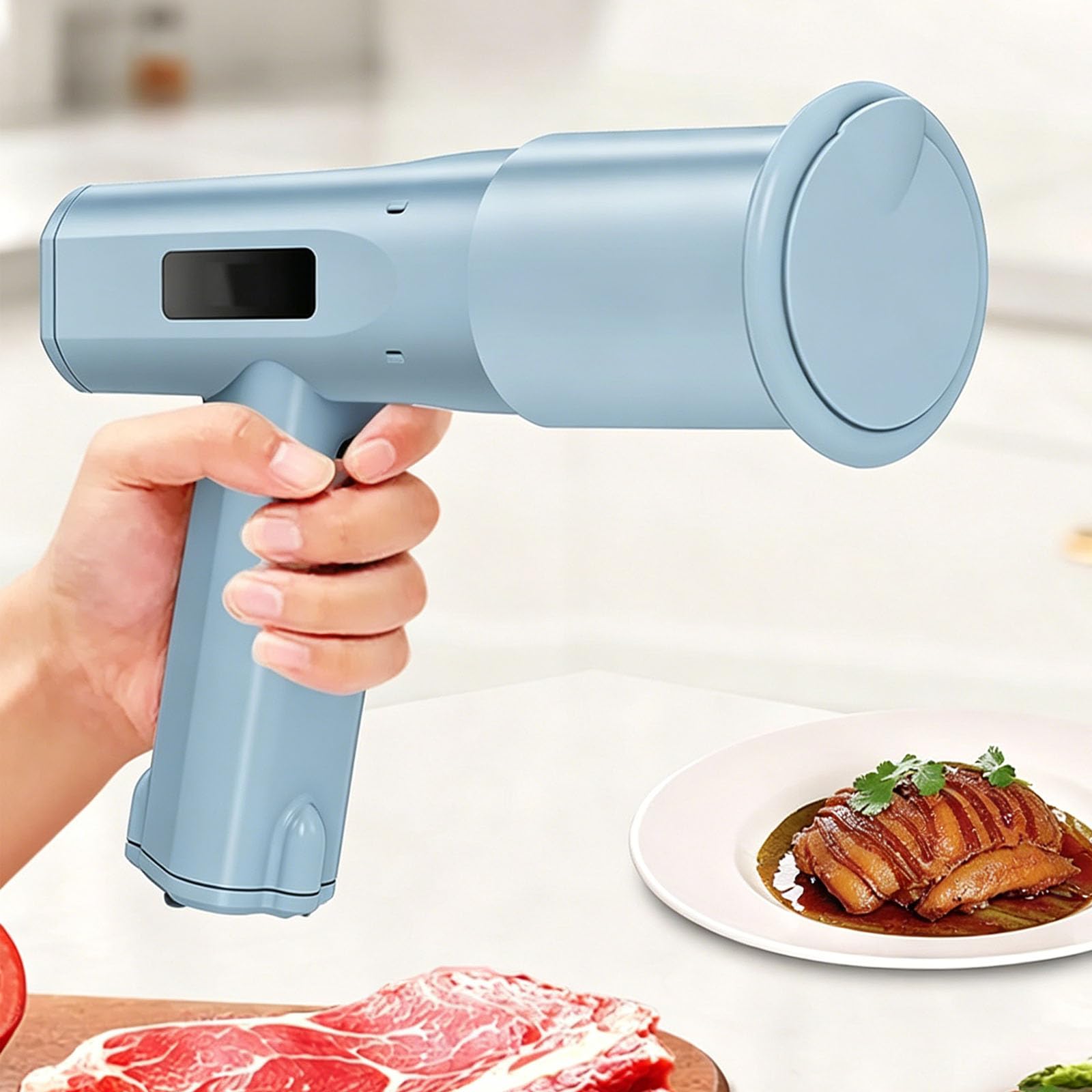 MRJYK Electric Meat Tenderizer Tool, Hand Held Tenderizer Meat, Stainless Steel Needles, Waterproof Body, With 13 Stainless Steel Sharp Needle, for Tenderizing Chicken, Steak, Veal