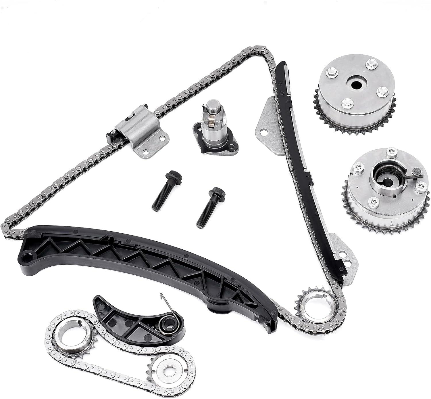 13070-0T010 Engine Timing Chain Kit Guide Tensioner Phaser Sprocket Compatible with 2009-2015 Toyota Prius Corolla Matrix Scion Replace # 916-944, 13540-37010, 13507-28010, 917-256