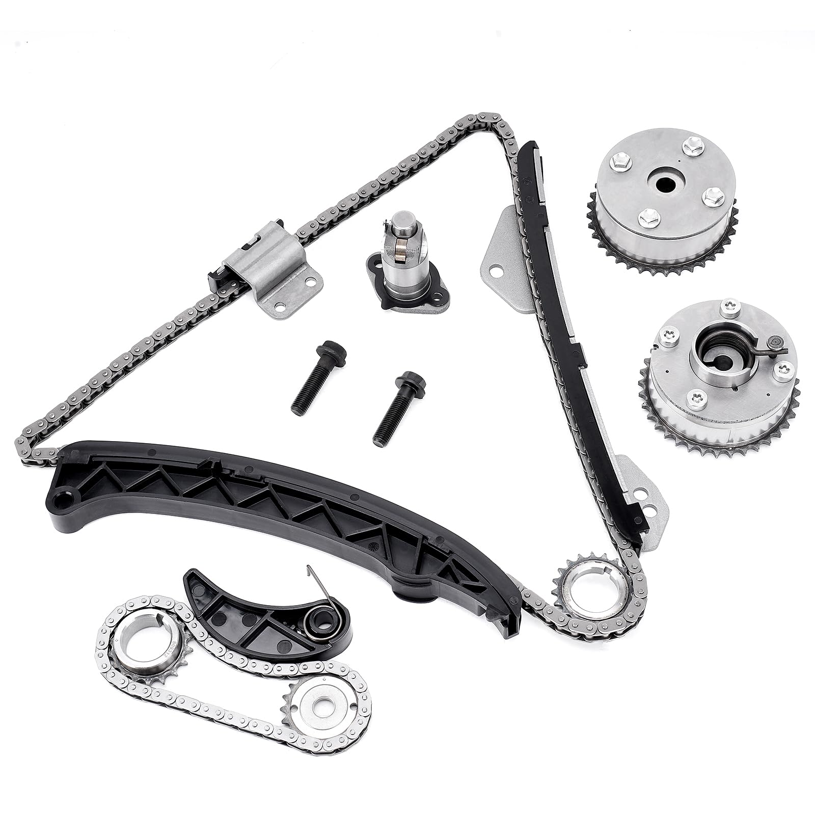 Photo 1 of 13070-0T010 Engine Timing Chain Kit Guide Tensioner Phaser Sprocket Compatible with 2009-2015 Toyota Prius Corolla Matrix Scion Replace # 916-944, 13540-37010, 13507-28010, 917-256