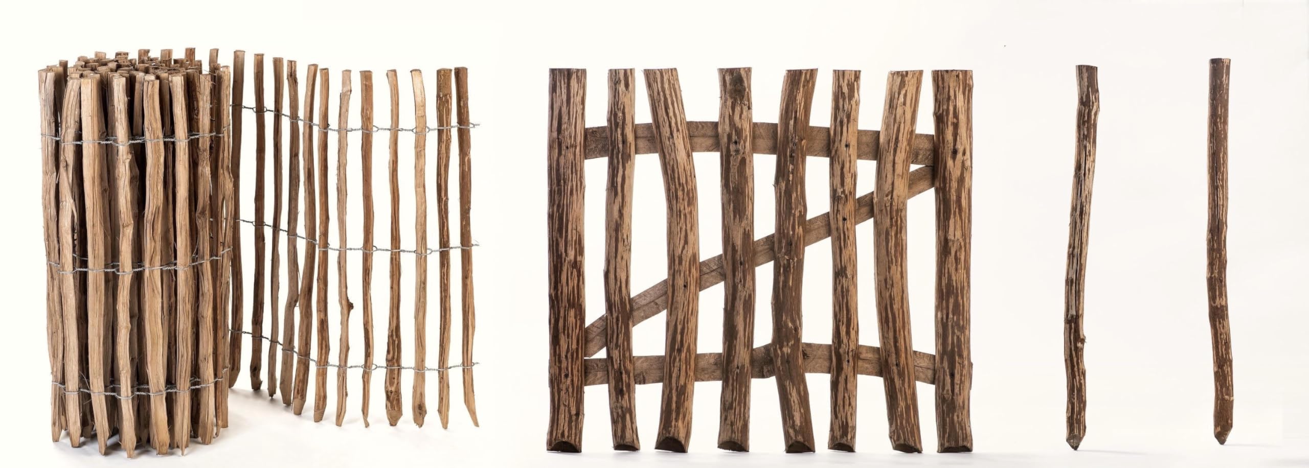 MC.Sammler clôture ganivelle en Bois noisetier 26 Dimensions Hauteur 50 cm - 150 cm Longeur 5/10 mbarriere girondine avec Treillage Double Torsion (Hauteur: 50cm X Longeur:1000cm, écart: 7-8 cm)