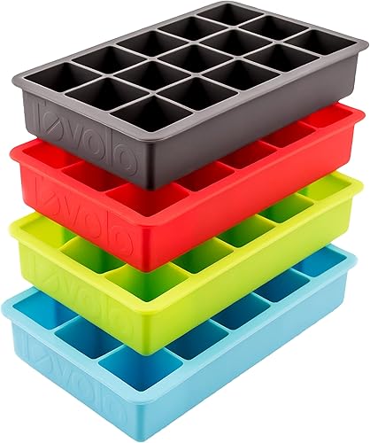 Miniatura 6 de Tovolo Perfect Cube - Bandejas para moldes de hielo, silicona resistente, resistentes a la decoloración, cubos de 1.25 pulgadas, surtidas, juego de 4