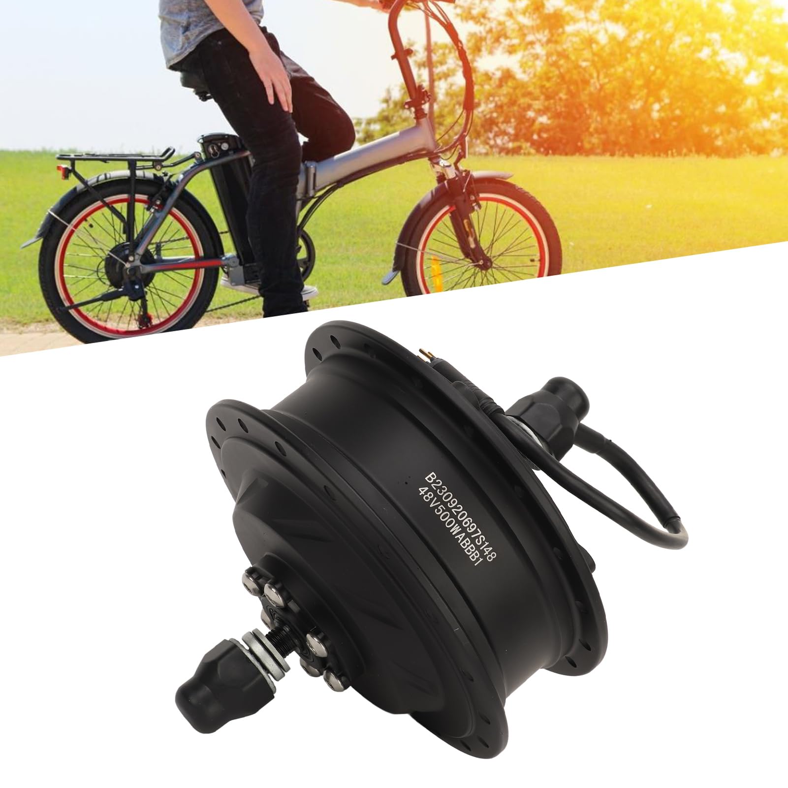 Garsent Motore Elettrico 48V 500W, Motore del della Ruota Anteriore della Bici Elettrica, per Ruota da 16 Pollici 20 Pollici 24 Pollici 26 Pollici 27,5 Pollici 28 Pollici 29