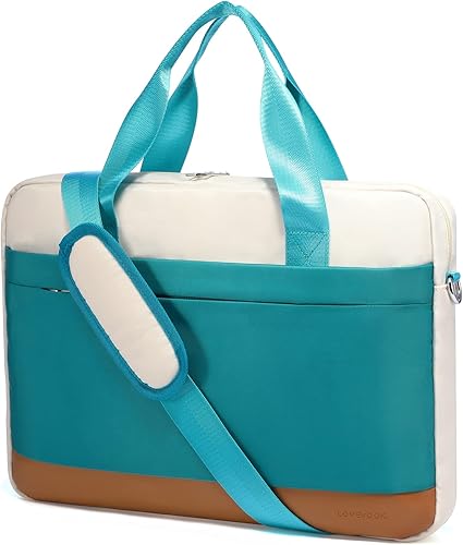 LOVEVOOK Bolsa para laptop 156 pulgadas funda para laptop para mujeres y hombres bolsa delgada para computadora para trabajo negocios viajes Blanco