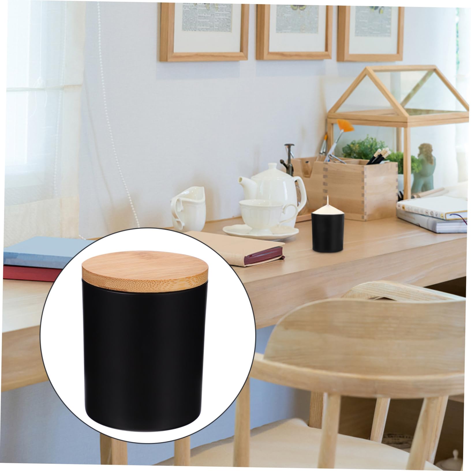 Angoily 4sets Candele Profumate Barattolo di Vetro per Aromaterapia con Coperchio Contenitore per Candele Fai da Te per Soggiorno Camera da Letto e Ufficio