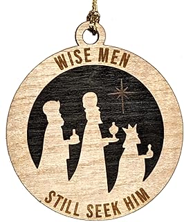 3" Wooden Three Kings Ornament - Rustic Religious Christmas Decor, USA Made