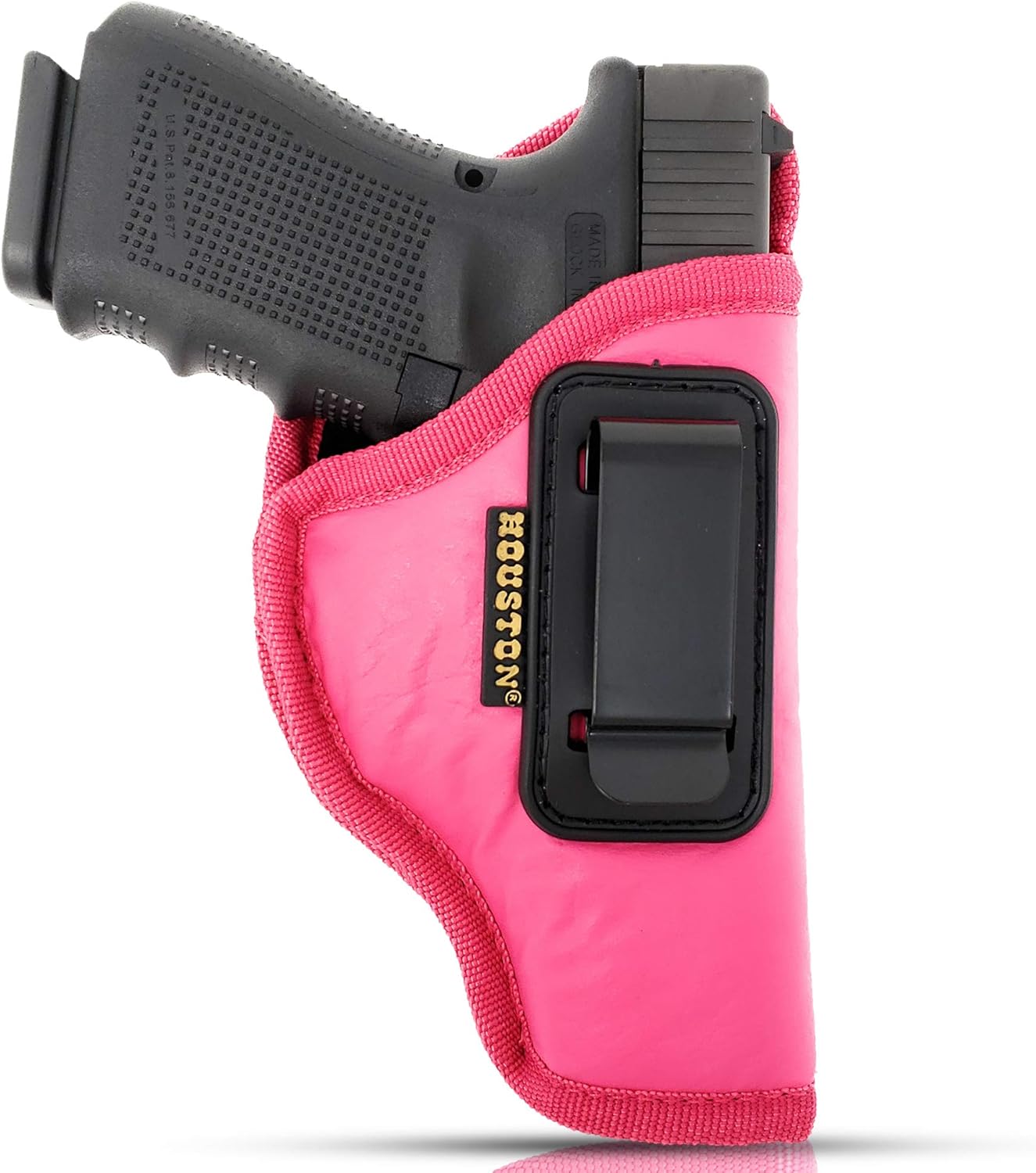 Houston IWB Leather Holster Pink for Women – Inside Waistband Concealed Carry for Compact 9mm, Fits Glock 19, SIG P365 XMACRO, Hellcat Pro, Double-Stack, 3.8–4.0 in Barrel
