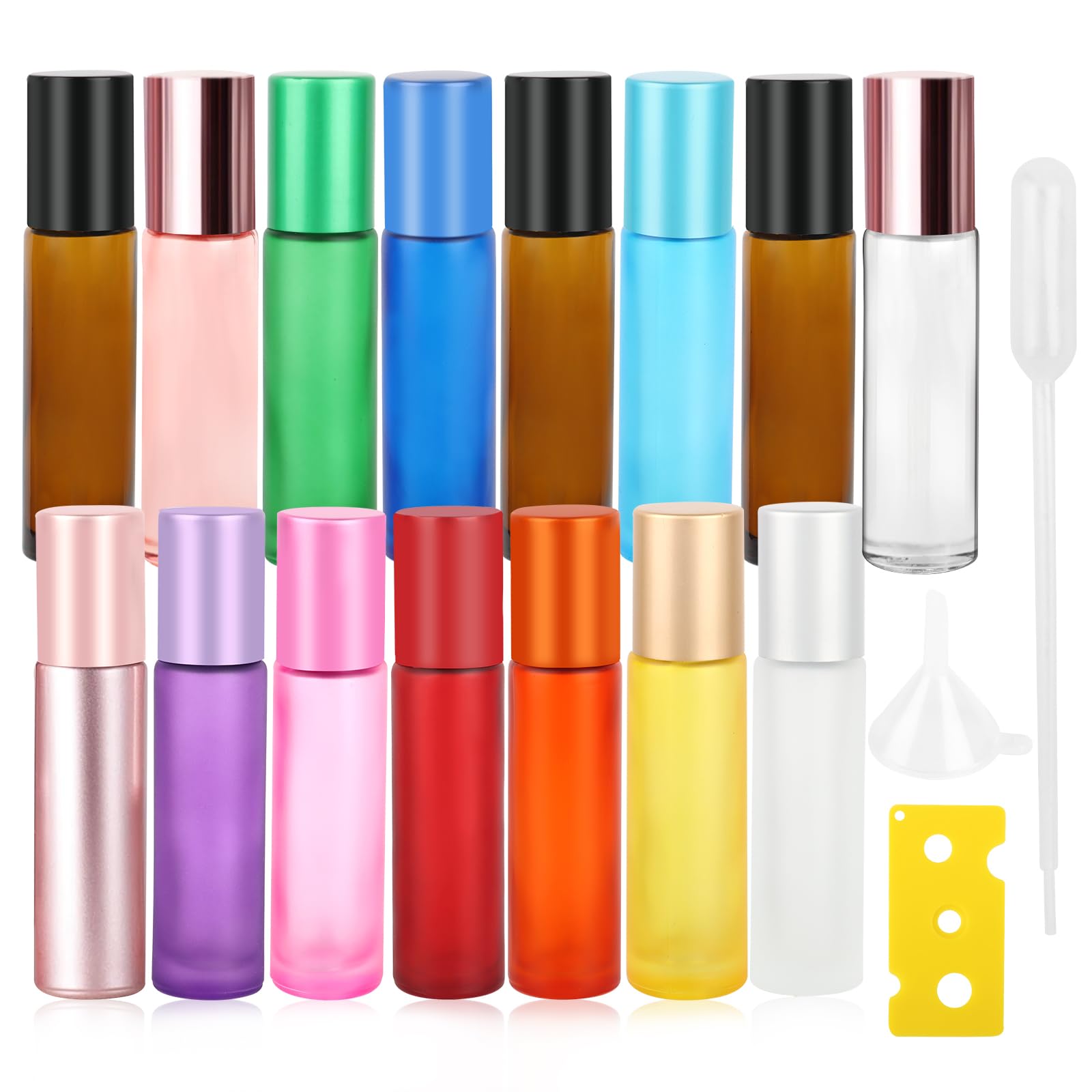 15 Flacon Roll On En Verre,10 Ml Roll On Huiles Essentielles Vide,Avec Bille En Acier Inoxydable,Pour Huile Essentielle, Rechargeable,Pour Parfums, AromathéRapie Massage,Voyage