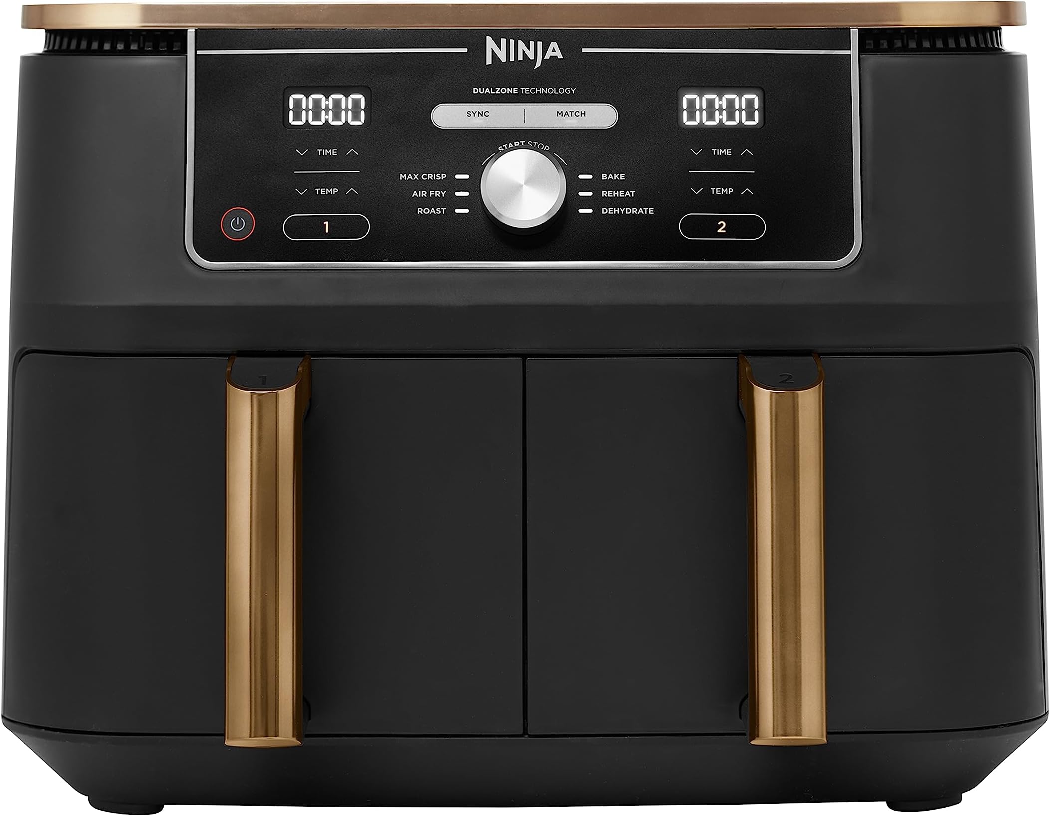 NINJA Foodi MAX Dual Zone Air Fryer, 2 Tiroirs, 9,5L, 6en1, Sans Huile, Air Fry, Croustillant
