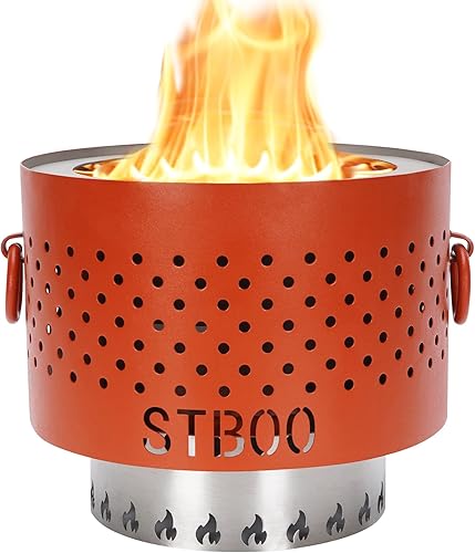 STBoo Hoguera de mesa  Chimenea de pellets de bajo humo con bandeja de cenizas  Mini chimenea personal portátil para interiores y exteriores