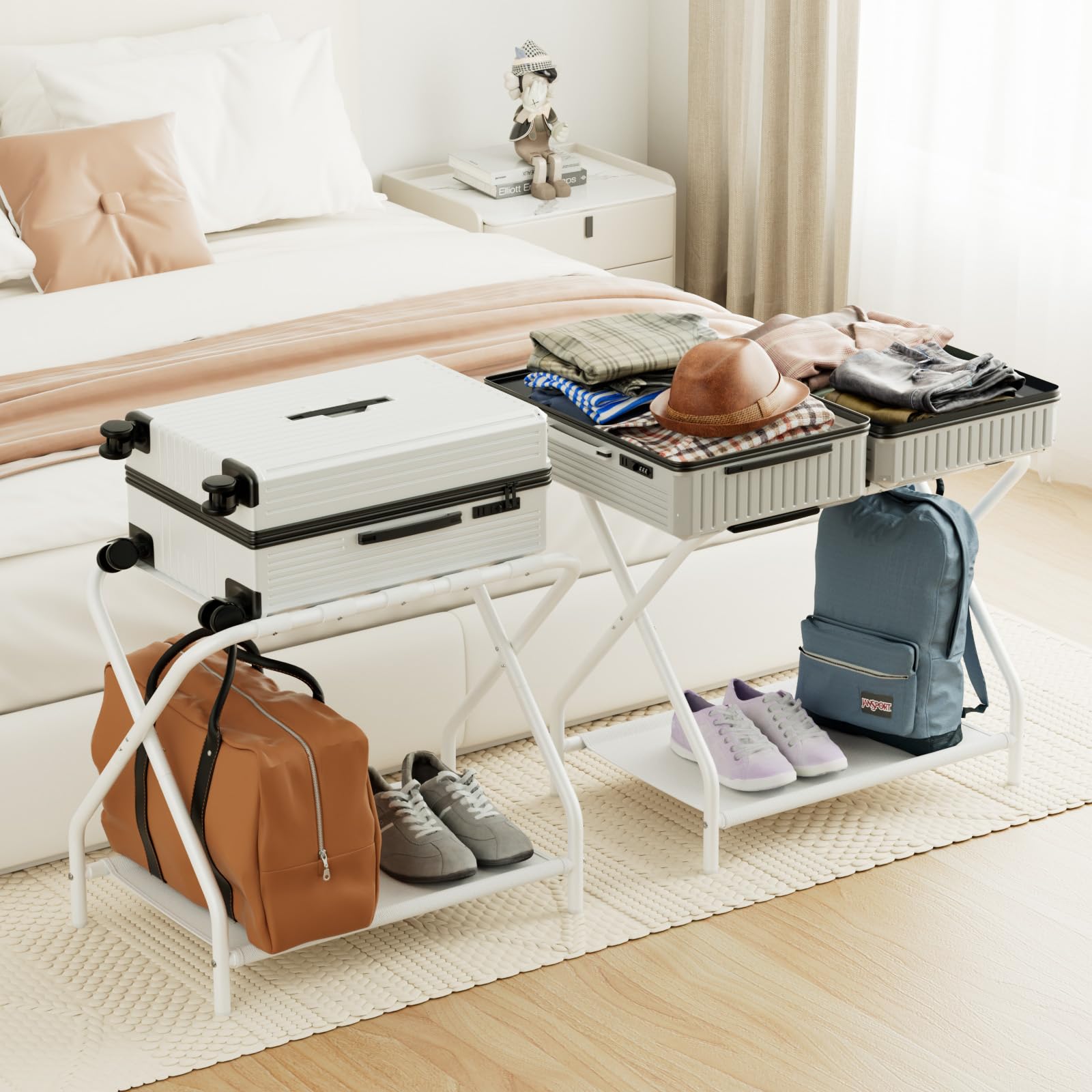 Guest Storage Rack Snapklik.com : AMHANCIBLE Luggage Rack, Set Of 2, Foldable Suitcase ...