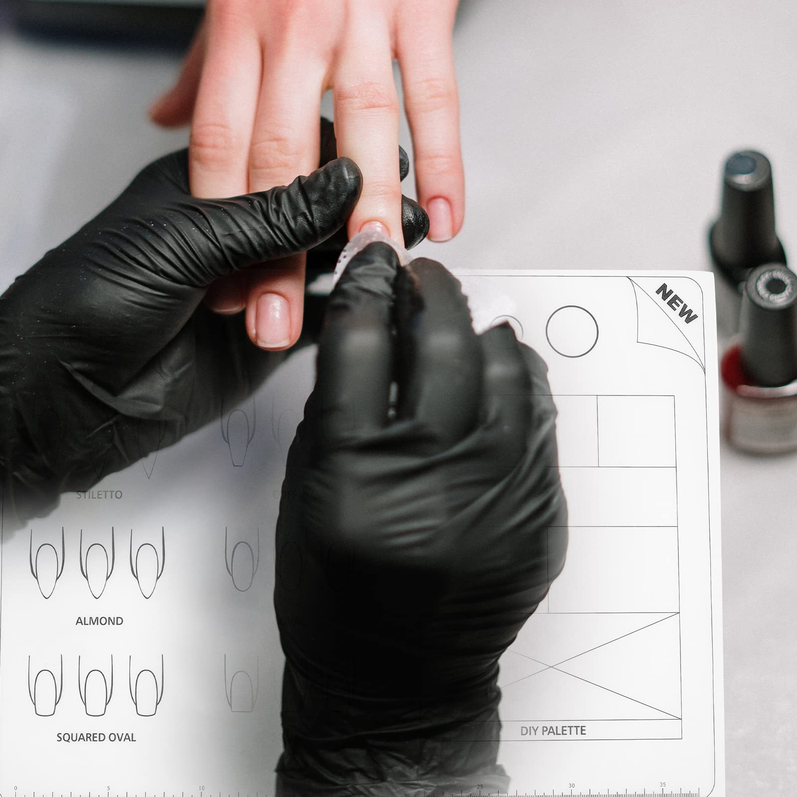 Uonlytech Acrylic Nail Training Mat Silicone Trainer Sheet for Application Practice As Shown
