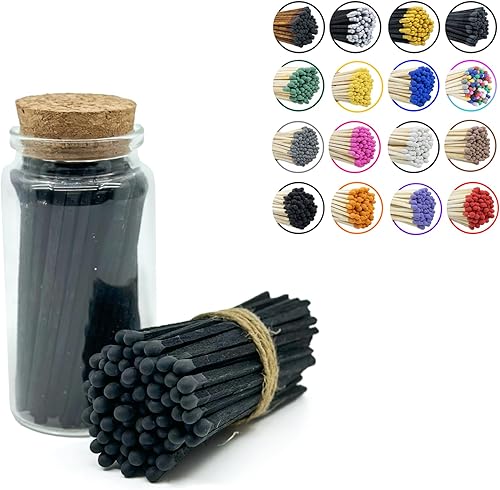 Cerillas de seguridad en frasco, tarro de vidrio Strike On Bottle de 3 pulgadas (carbón)