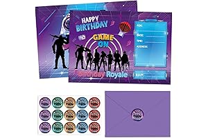 Fortnite Party Invitations for Boys: 90 Pack Gaming Birthday Party Decorations