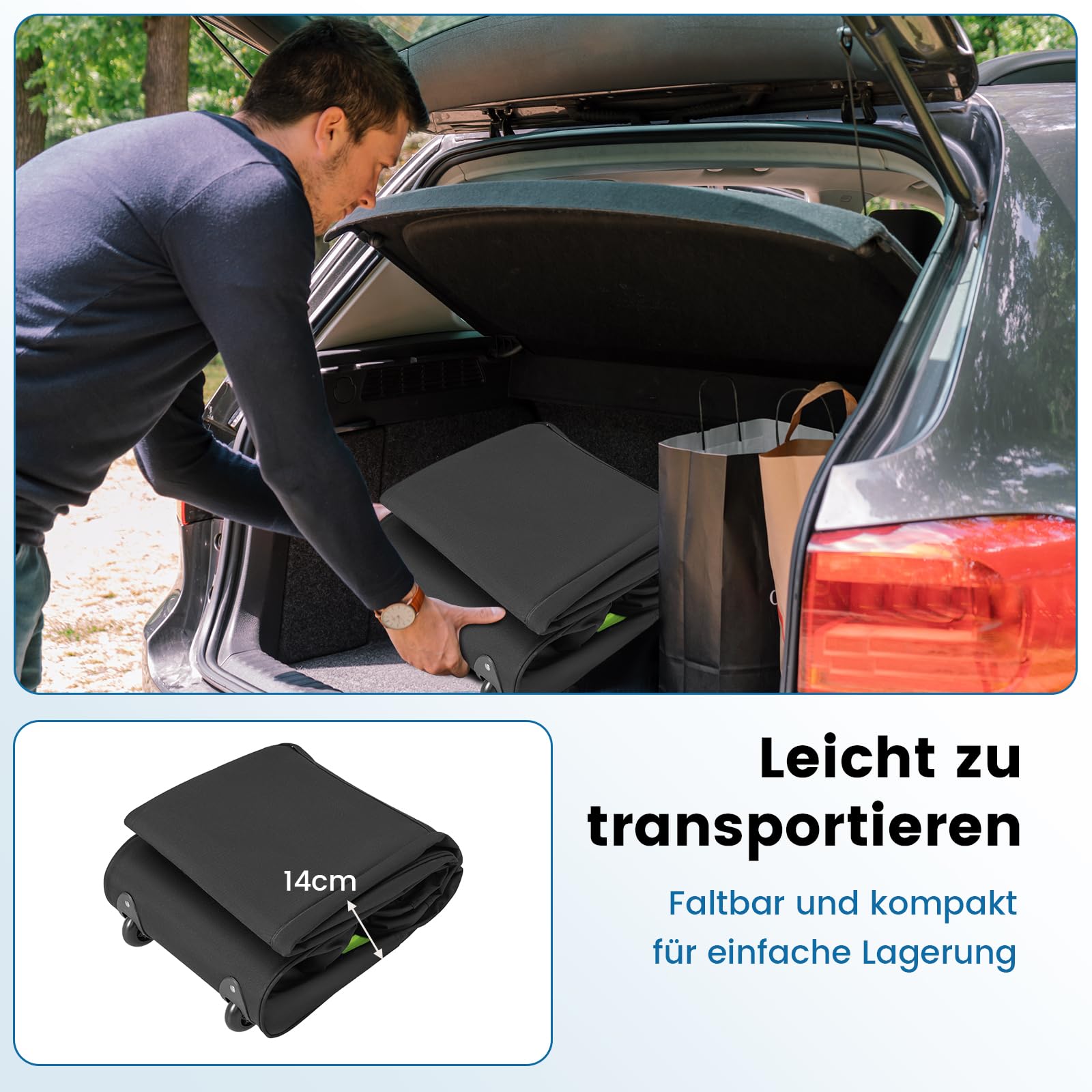 GYMAX Golf Reisetasche mit verstärkte Räder, tragbare Golftasche mit Aufbewahrungstasche & Griffe, Golfschlägertasche mit Reißverschluss für Fluggesellschaften