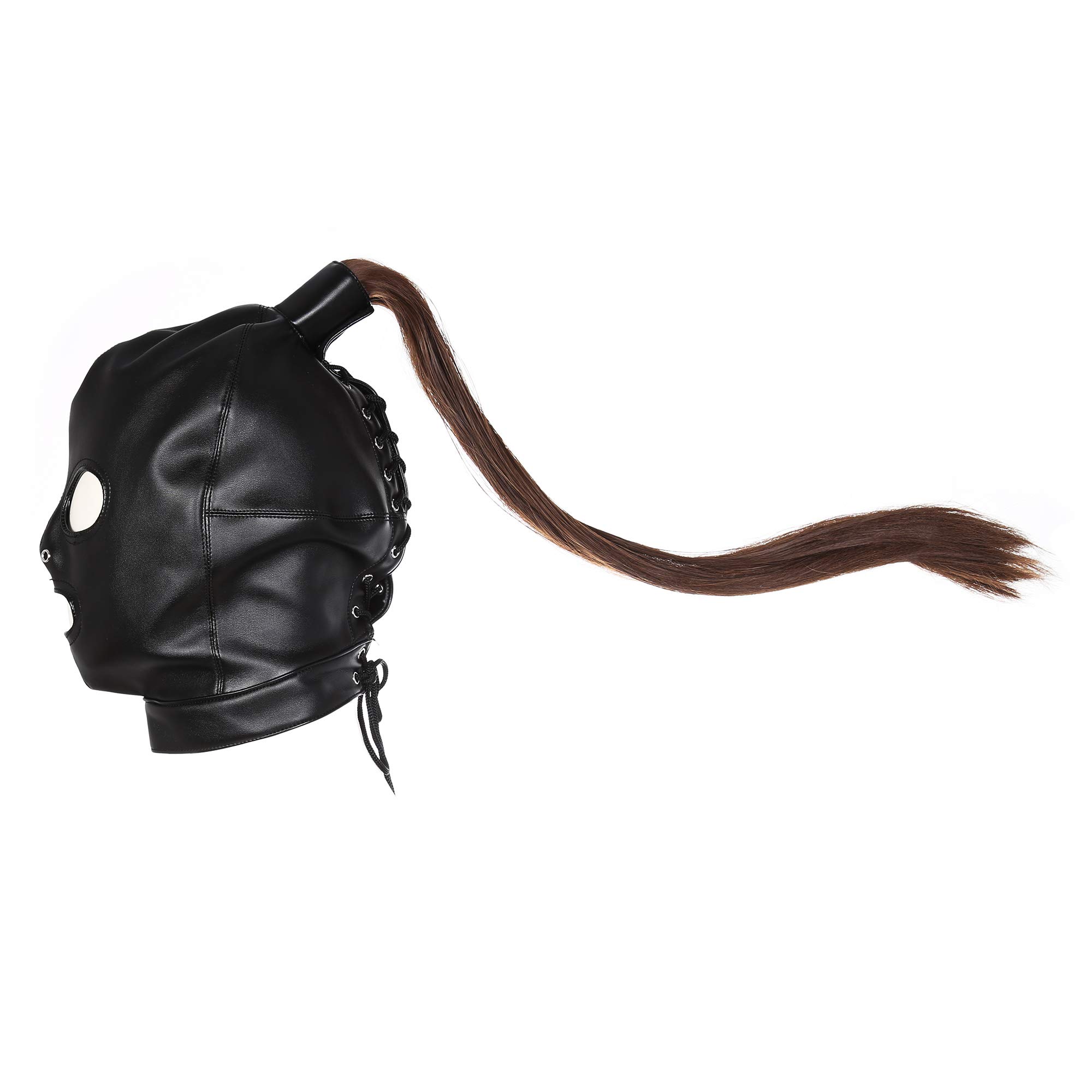 SXOVO Cagoule BDSM Masque avec Perruque Accessoires de Jeu Sexy SM pour Cosplay Esclave et Maître Fétiche Retenue et Bondage Sex Toýs pour Femme Homme Couple (für BDSM königin)