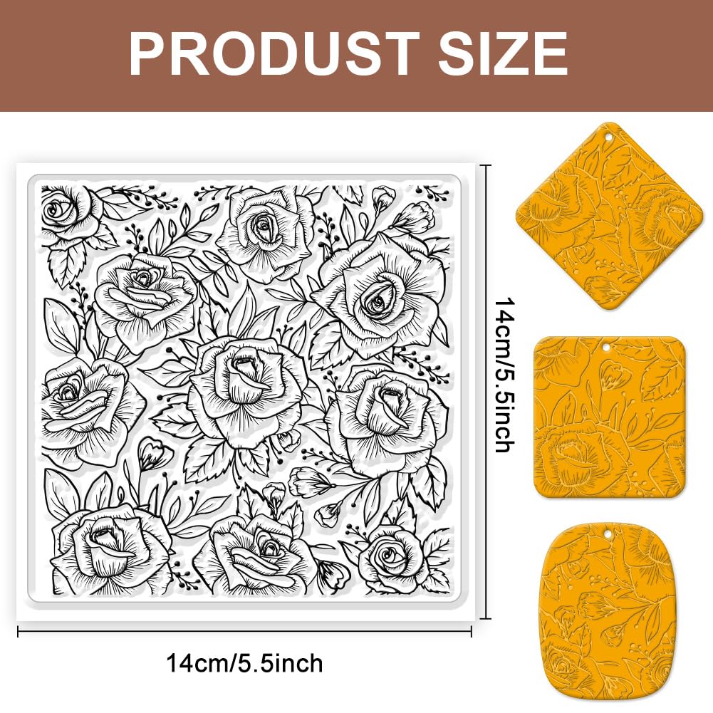 Tampons Texture Argile Polymère CHGCRAFT - 14x14cm, Silicone Réutilisable, Pour Bijoux DIY Et Créations