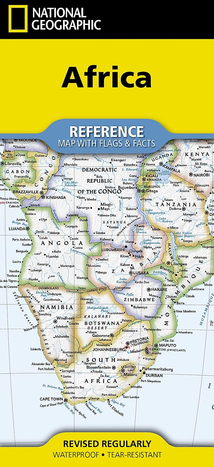 National Geographic Africa Map (folded with flags and facts)
