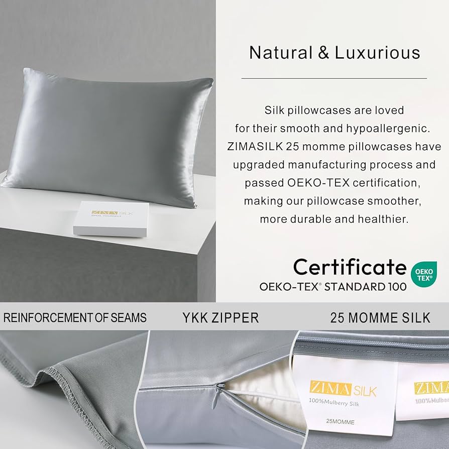 【ZIMASILK】 100％豪華な25匁クワシルク枕カバー ベージュ Amazon｜ZIMASILK 100％豪華な25匁クワシルク枕カバー、美肌、美