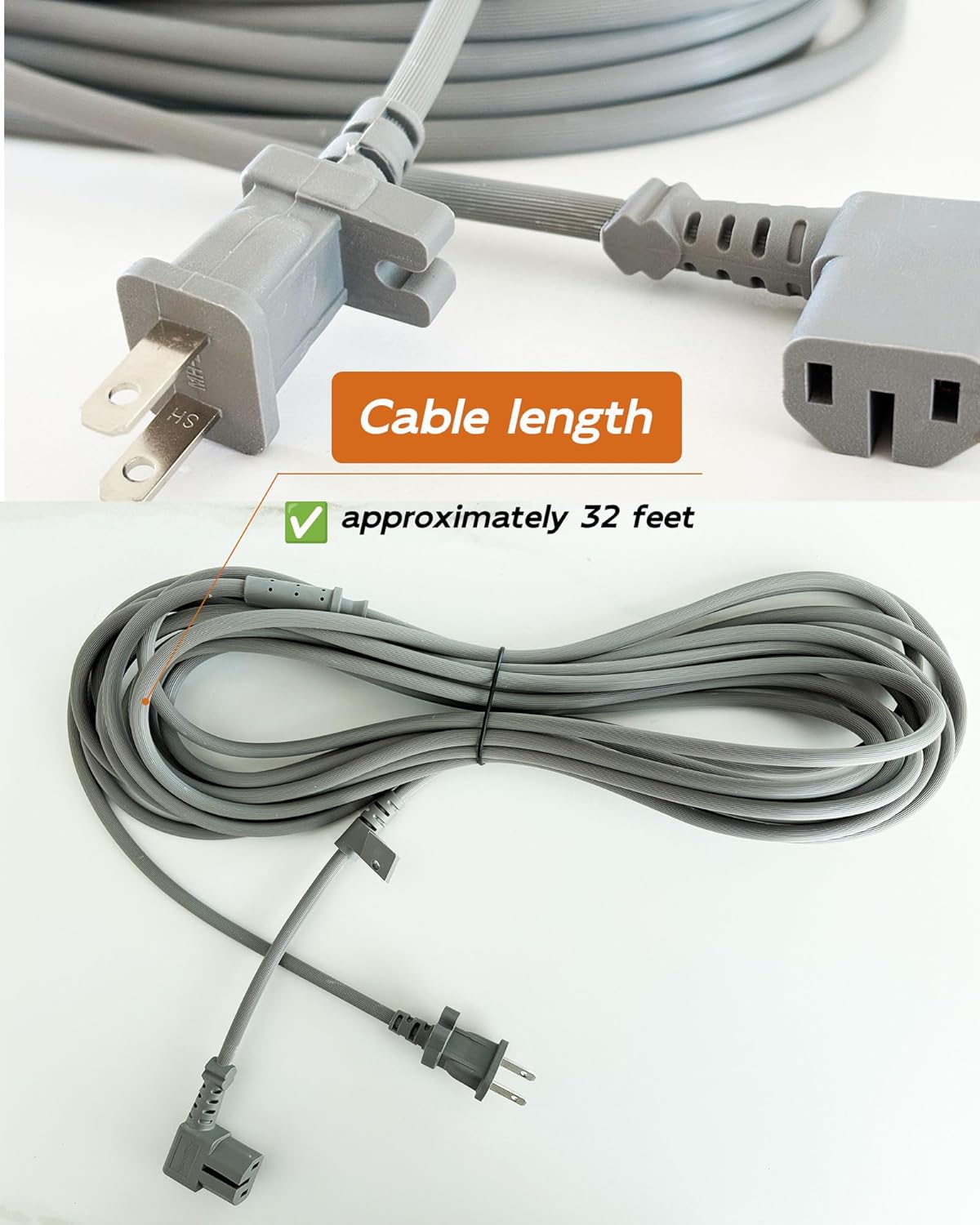 32Ft Power Cord Compatible with Kirby Vacuum,Compatible with G3, G4, G5, G6, Sentria, Ultimate G Vacuum Cleaner,Replacement for 192099