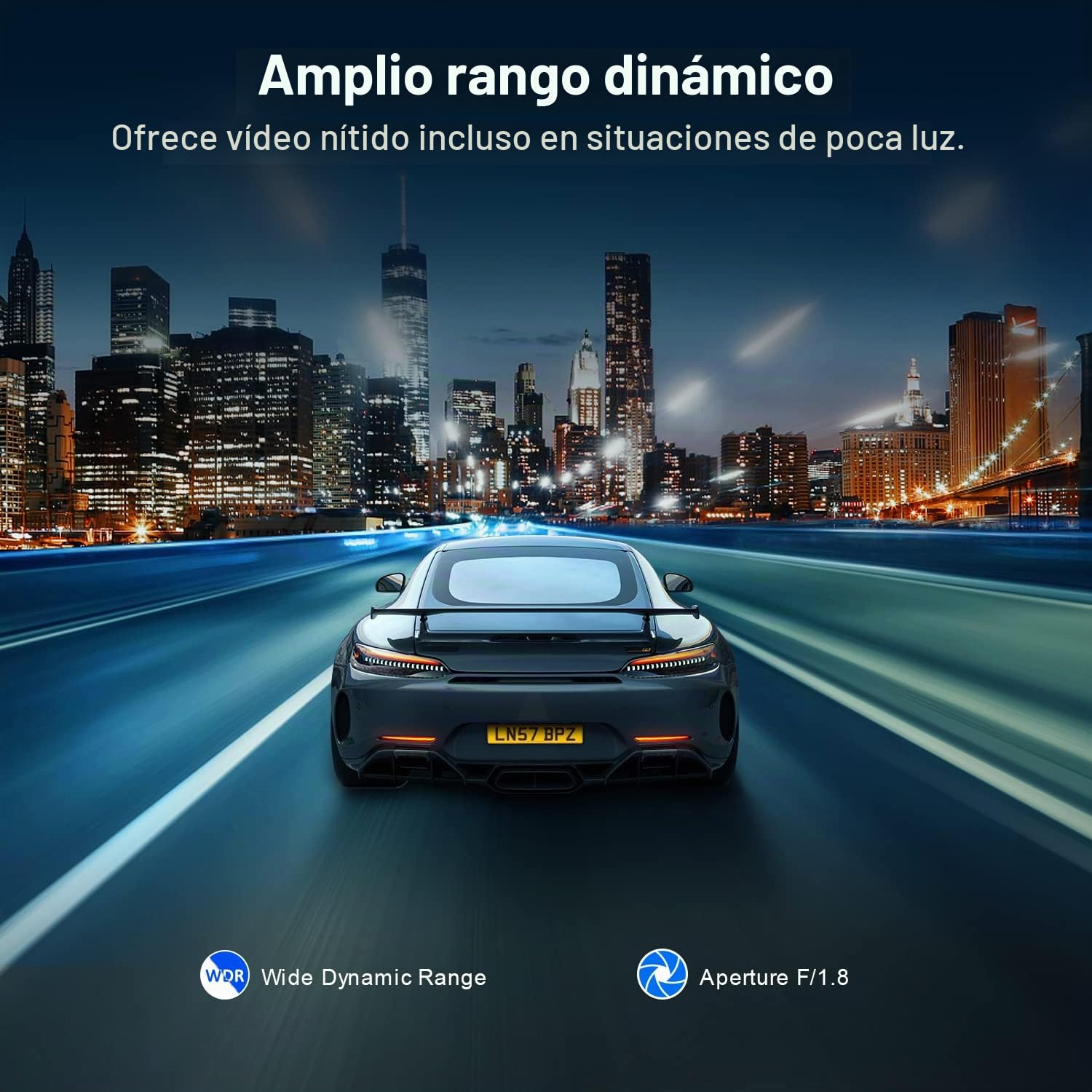 Dash CAM 1440P Cámara Delantera y Trasera 2.5K WiFi Dashcam para Coche Soporte App con Tarjeta SD de 32 GB, Carcasa de Metal, Super visión Nocturna, WDR, Modo estacionamiento, Soporte de 128 GB máx