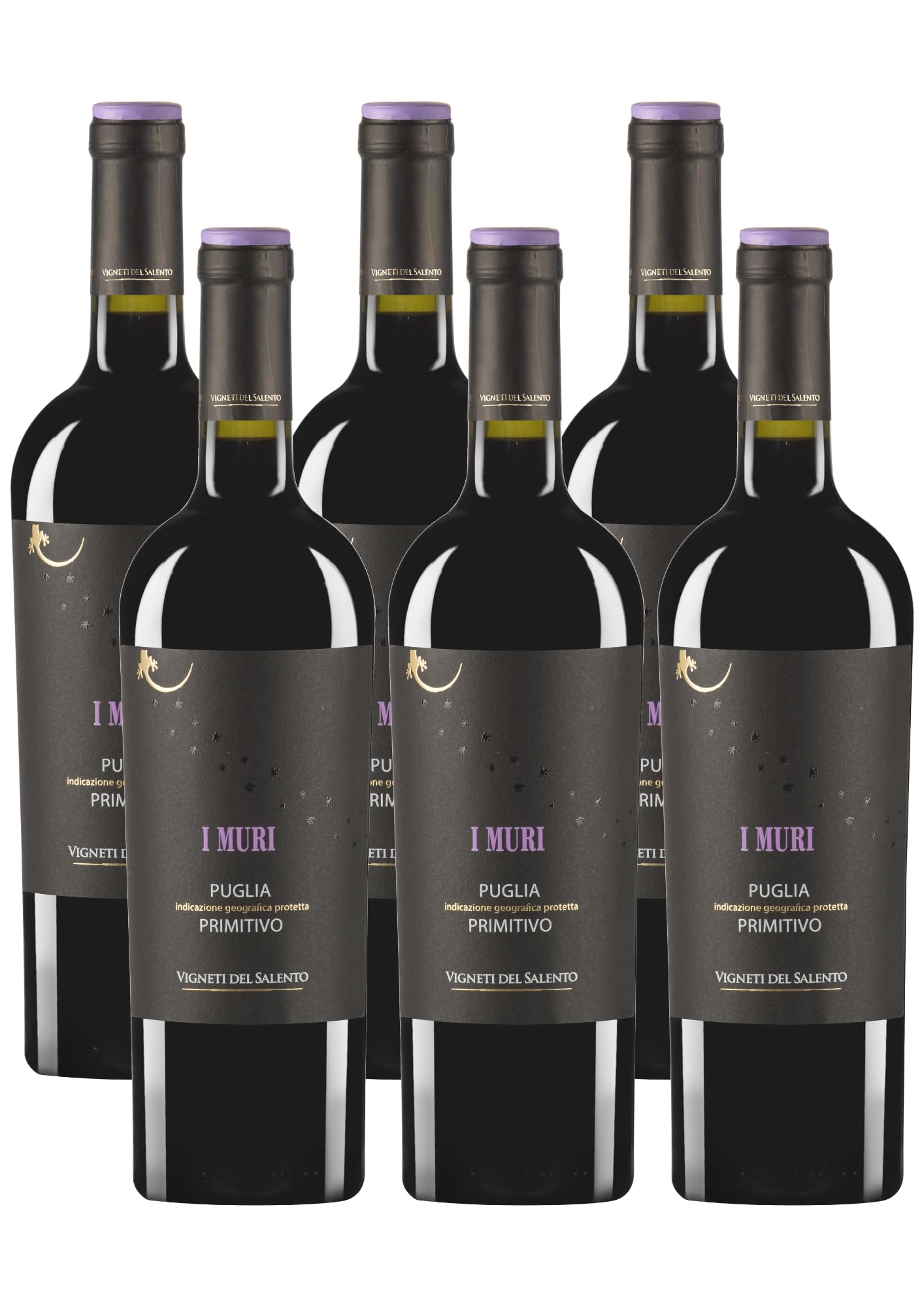 I Muri Primitivo Puglia – Trockener, fruchtbetonter Rotwein aus Apulien in Italien (6 x 0,75L)