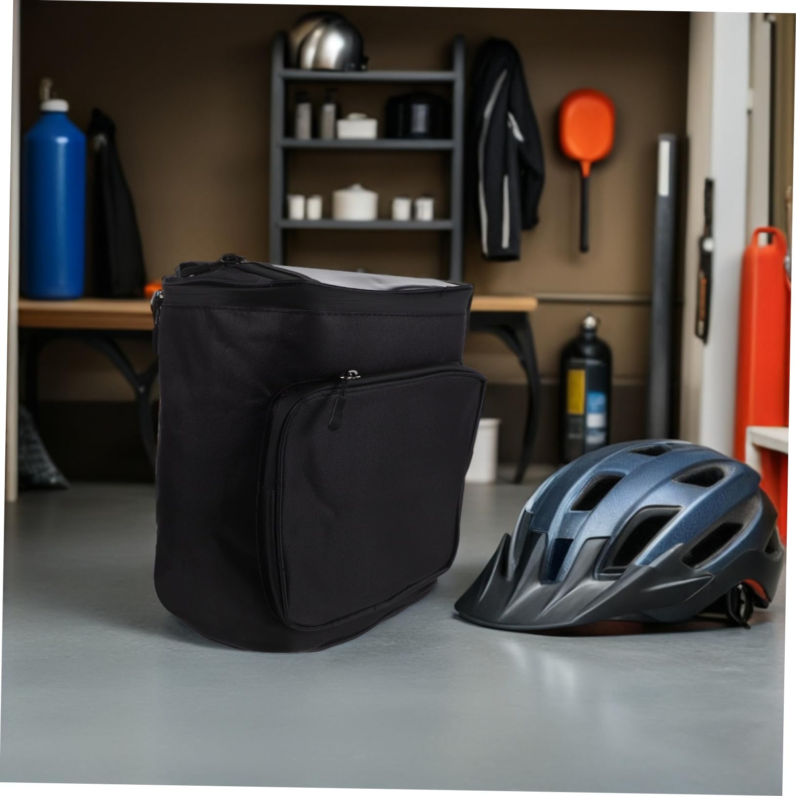 Gatuida Bolsa para Casco De Bicicleta Eléctrica De Frontal con Soporte para Teléfono Bolsa De Almacenamiento para Patinete Eléctrico y Bicicleta Eléctrica