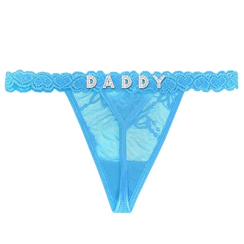 Women's Personalized Thongs with Funny Rhinestone Letters, Custom Name Underwear