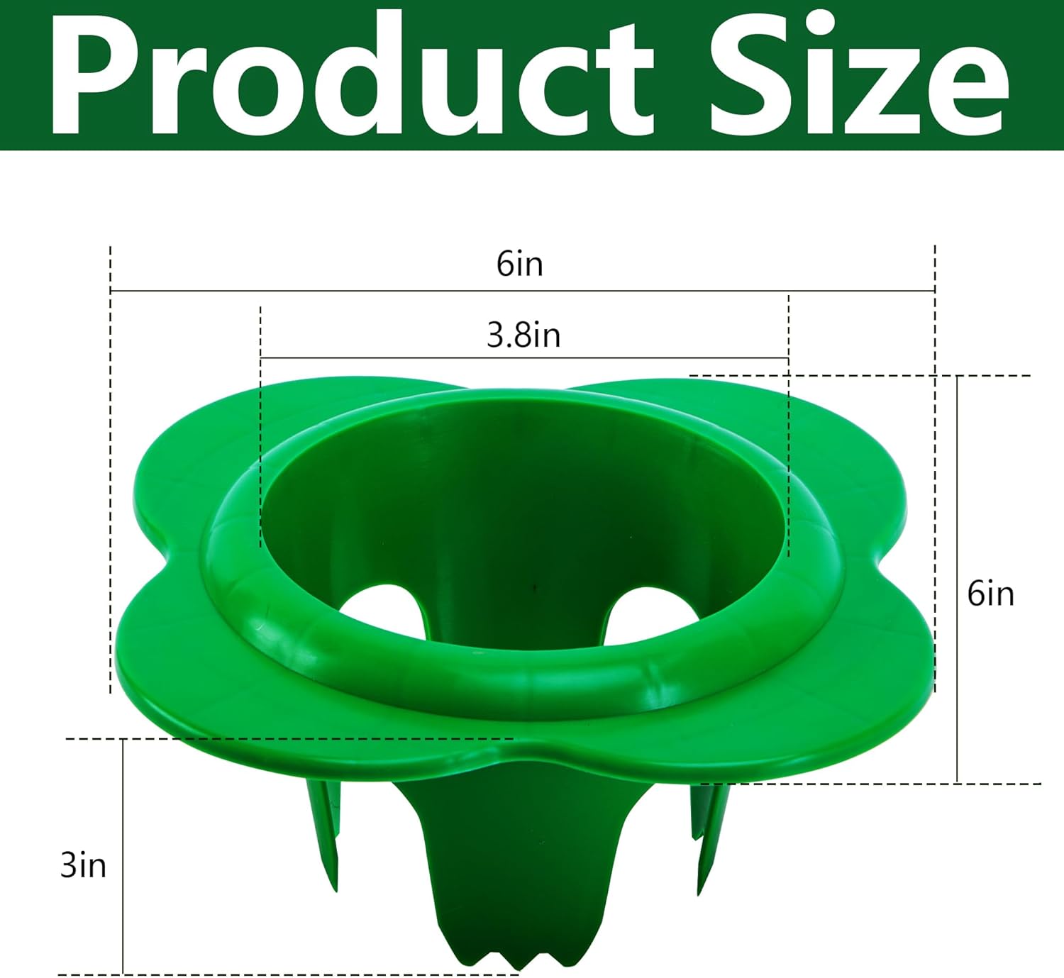 Adnee 12 Pcs Lawn Sprinkler Head Protector, 6 Inch Flower Shaped Sprinkler Donut with 3.8 Inch Inner Diameter, Green Outdoor Lawn Sprinkler Spray Guard to Reduce Damage from Cars and Mowers