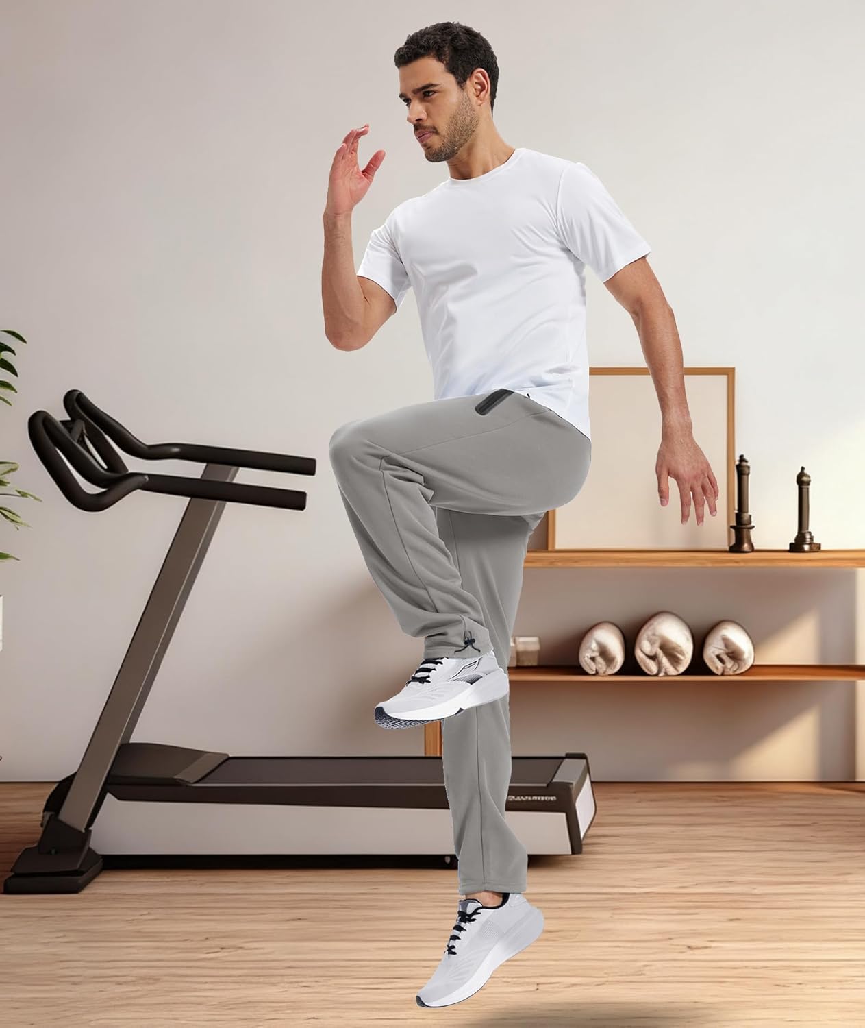 ZITY Mens Fleece Joggers Warm Winter Sweatpants with Zipper Pockets Workout Running Athletic Pants - Image 3