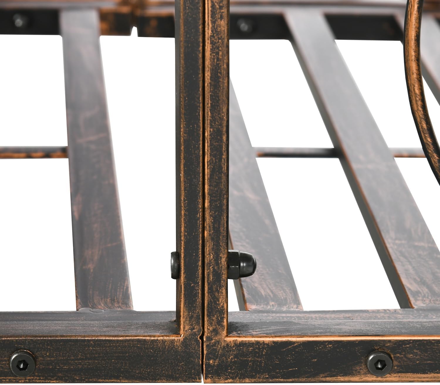 6' Metal Arch Backyard Garden Bridge, Safety Siderails, Arc Footbridge for Backyard Creek, Stream, Pond, Bronze