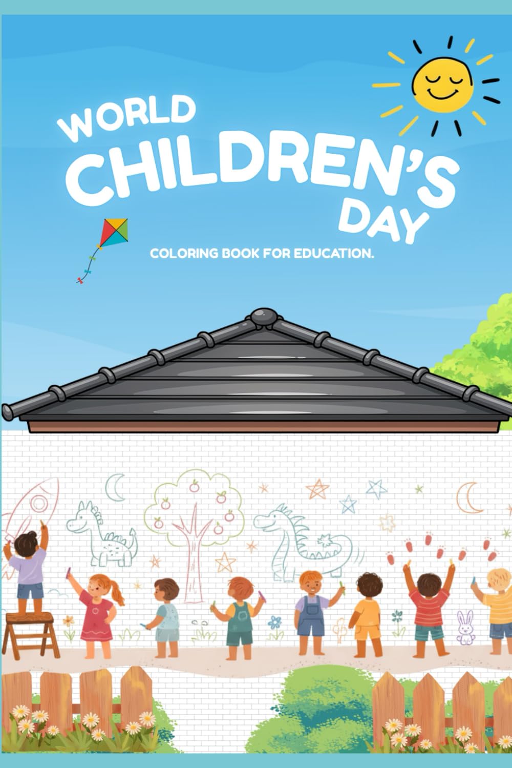 World Children's Day: coloring book for education.