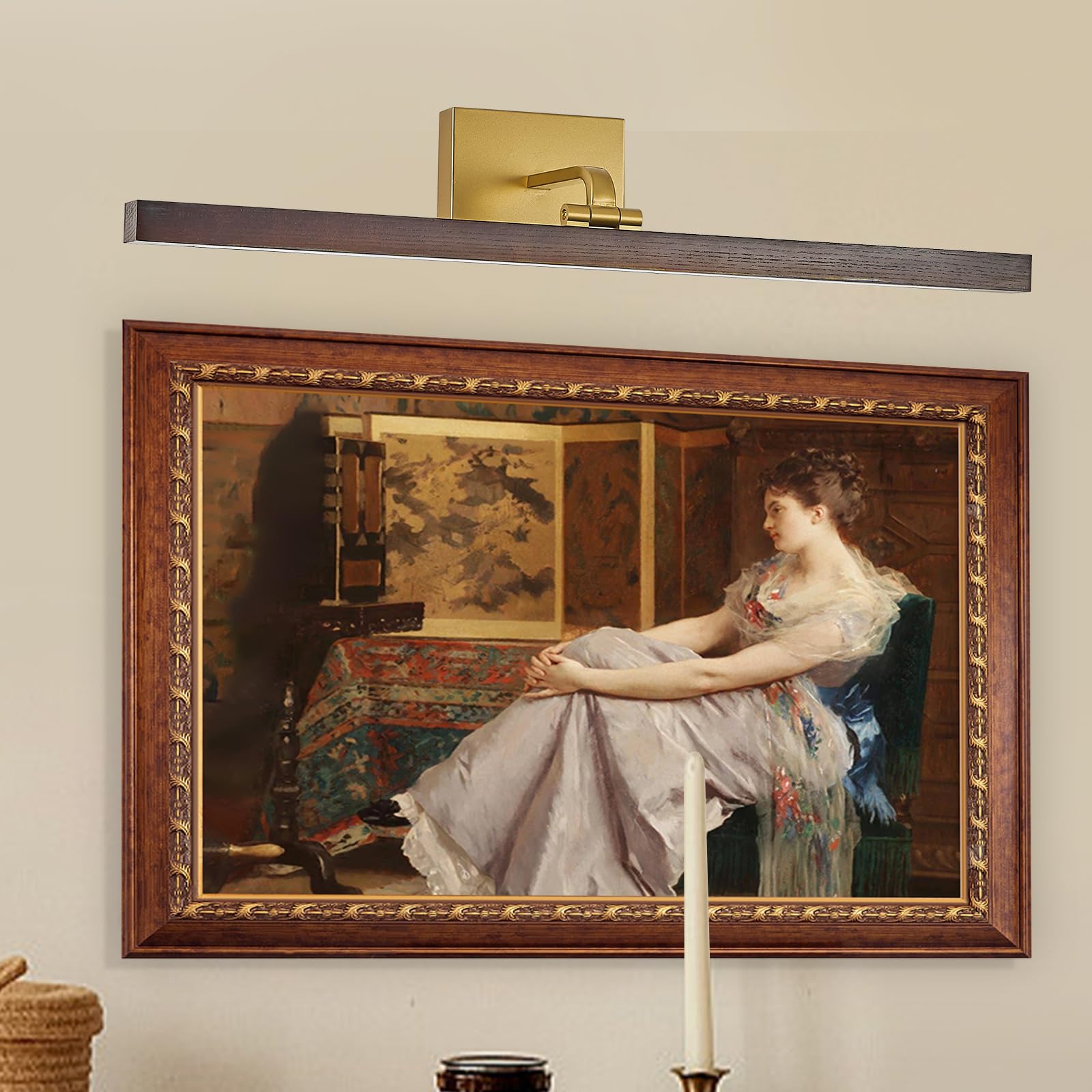 Photo 1 of VitaLink Wood Picture Light, 27.5" Gold Hardwired LED